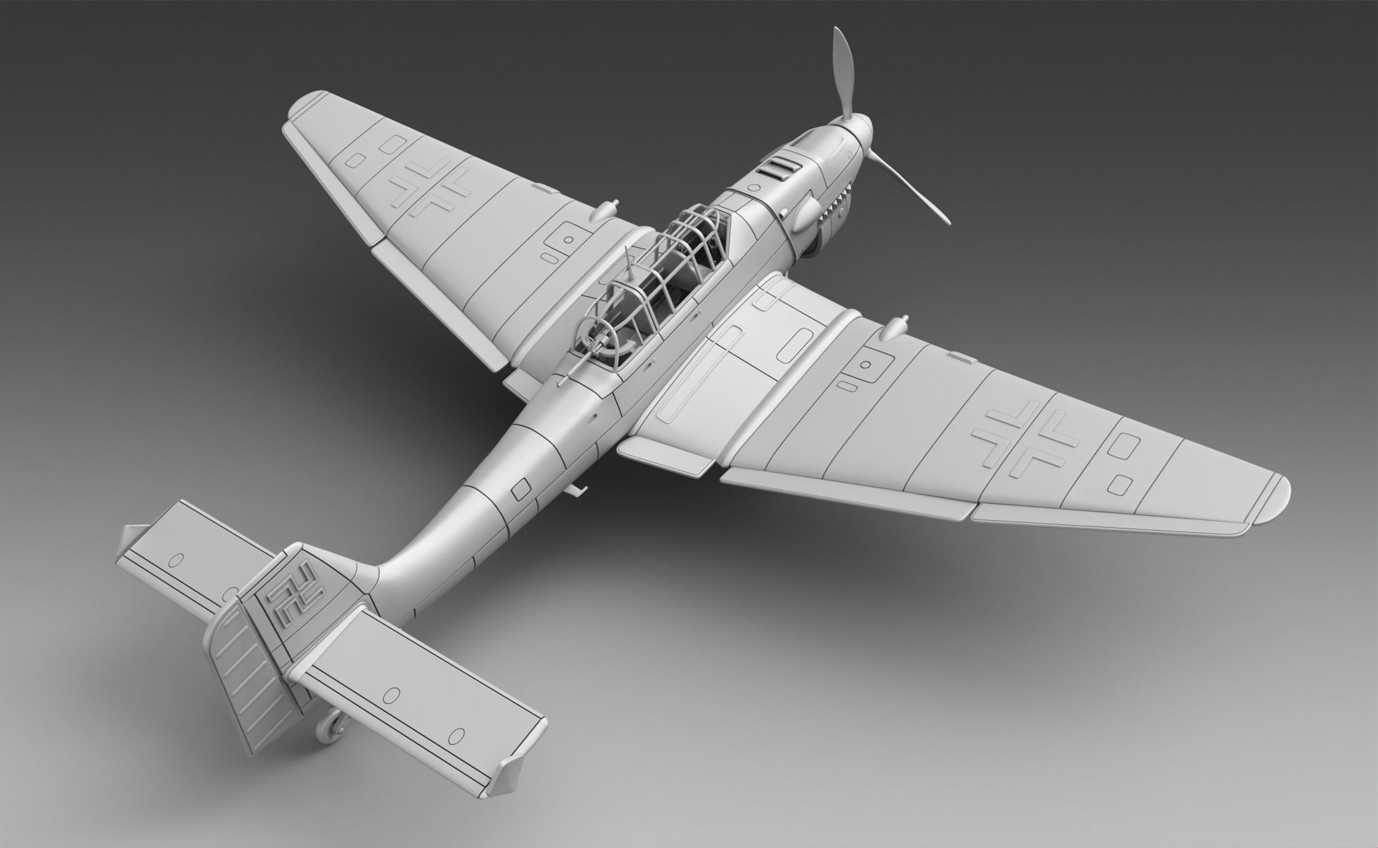 German plane Ju-87 3D print model_1