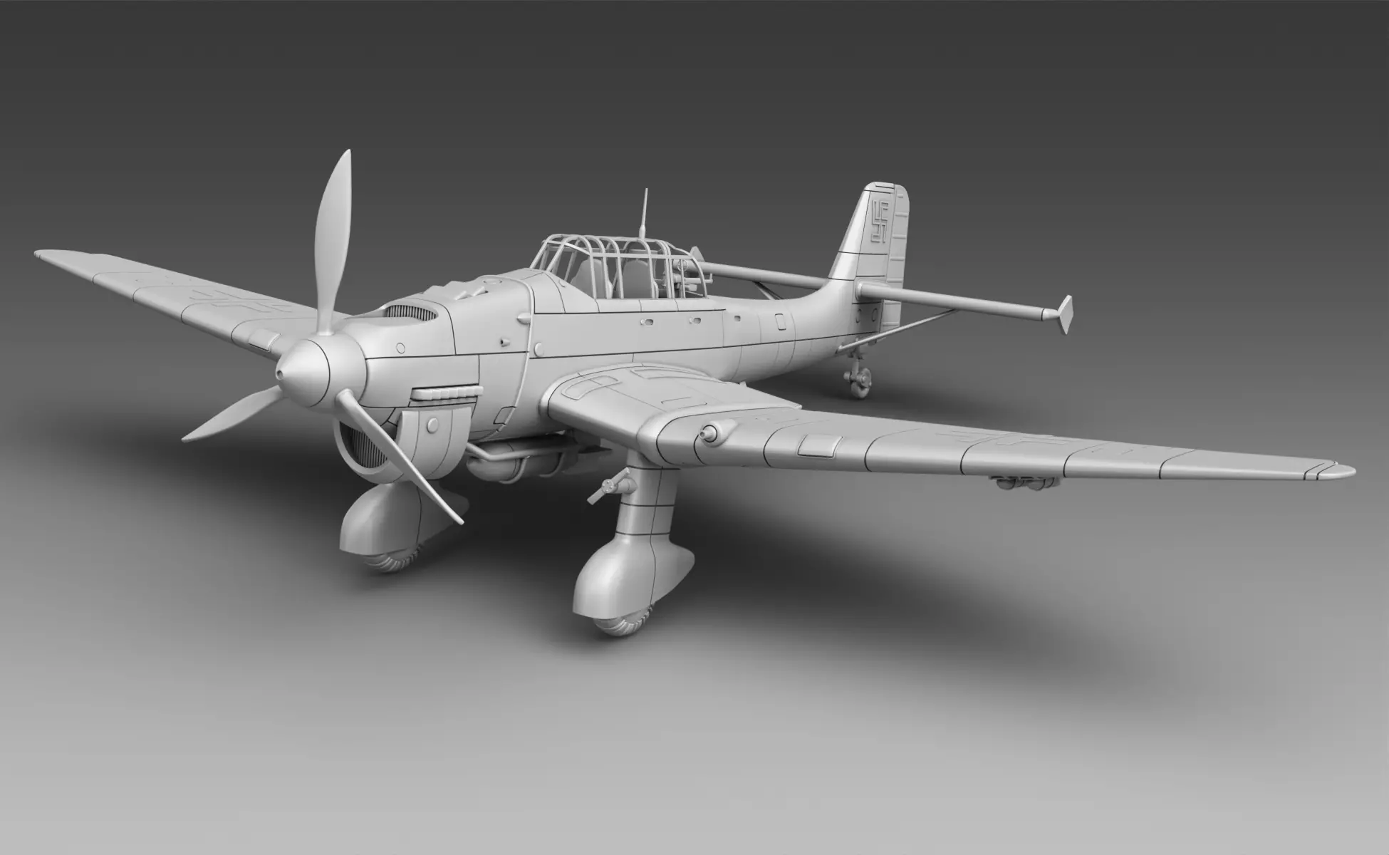 German plane Ju-87 3D print model_0
