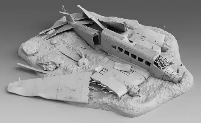 German plane Junkers Ju-52 Broken