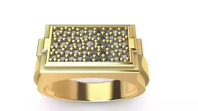 geometric pave designer ring stl verified 3D print model
