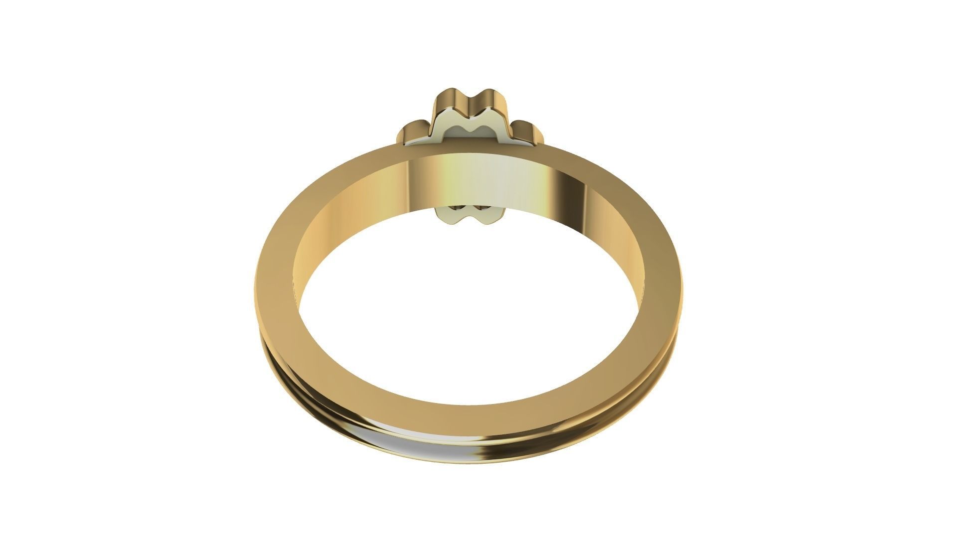 four hearts flower ring stl verified 3D print model_4