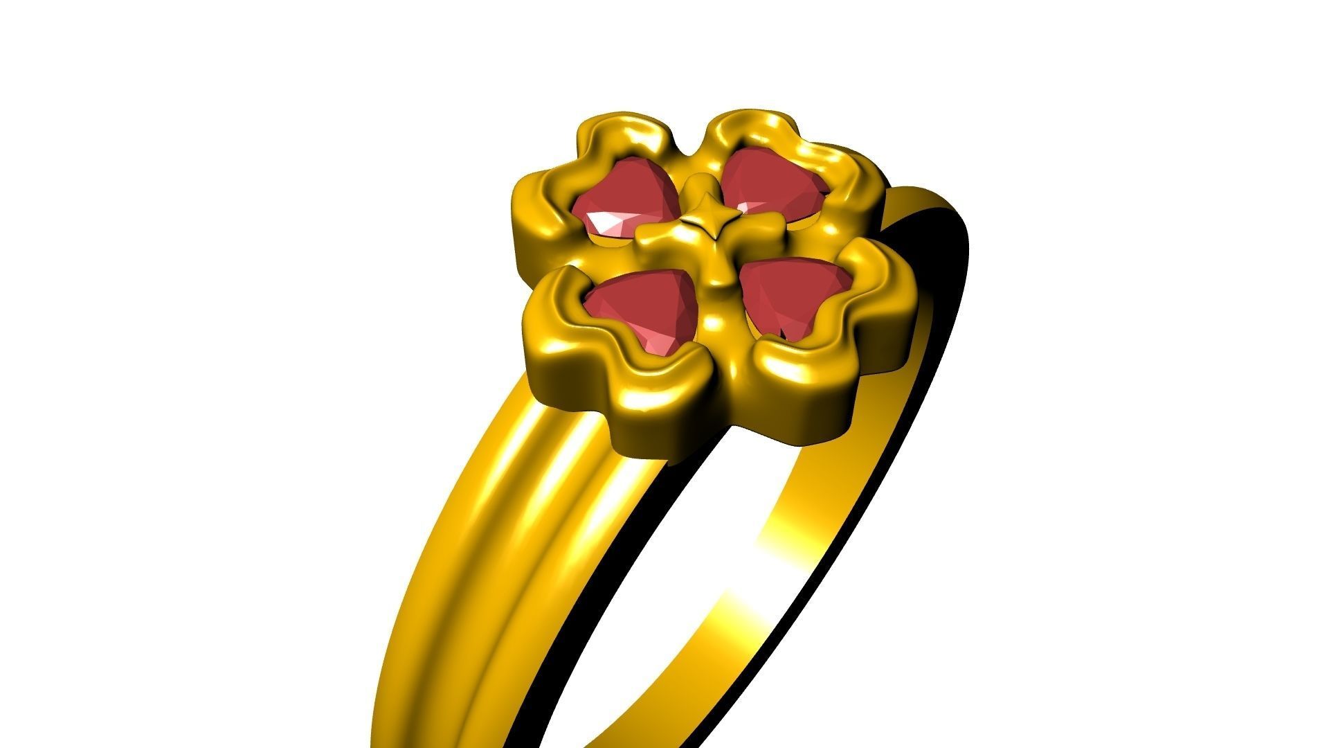 four hearts flower ring stl verified 3D print model_17