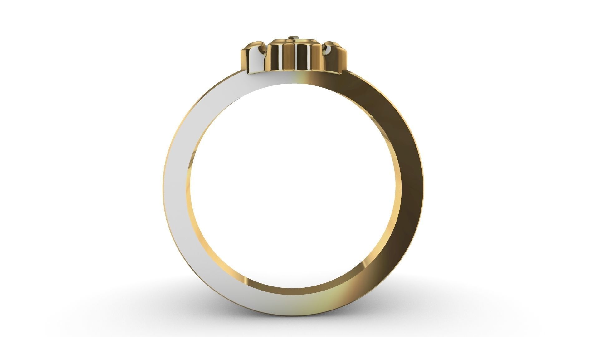 four hearts flower ring stl verified 3D print model_3