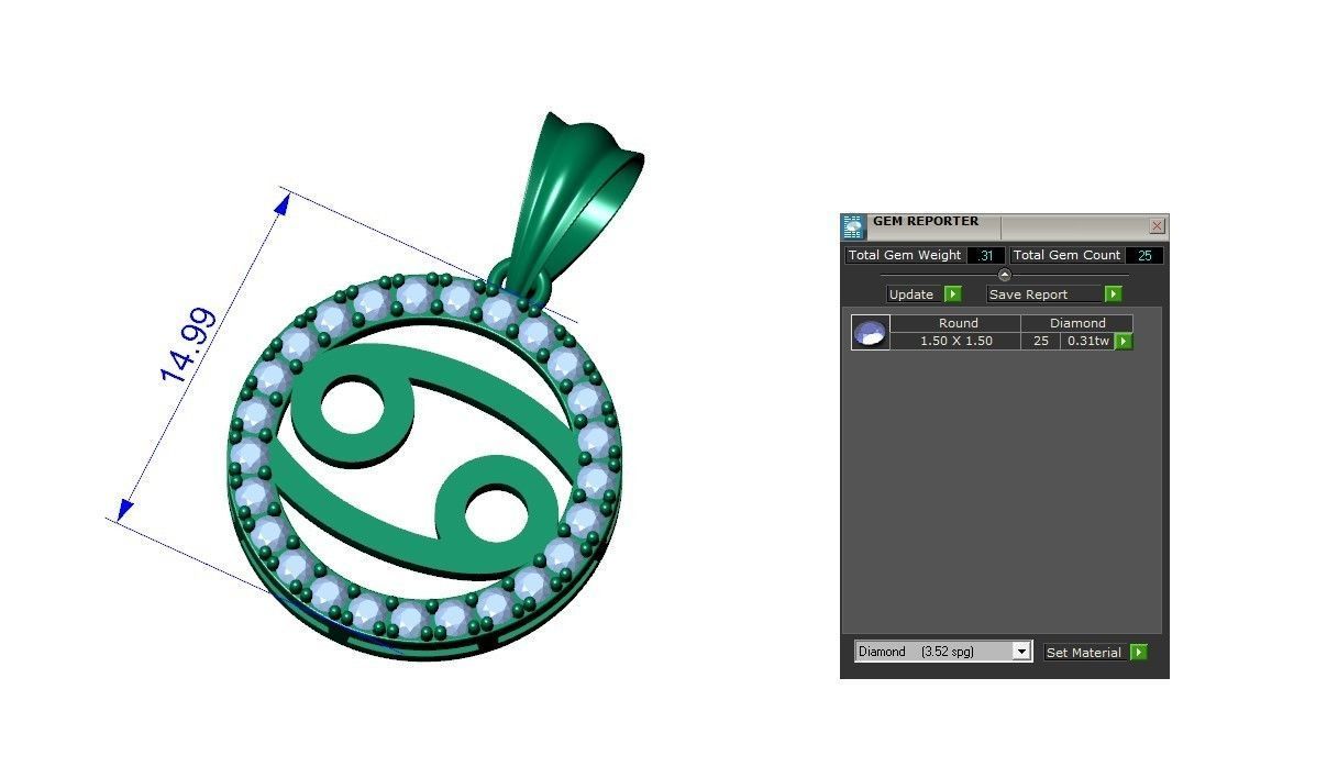 Zodiacal Sign Pendents  3D print model_6