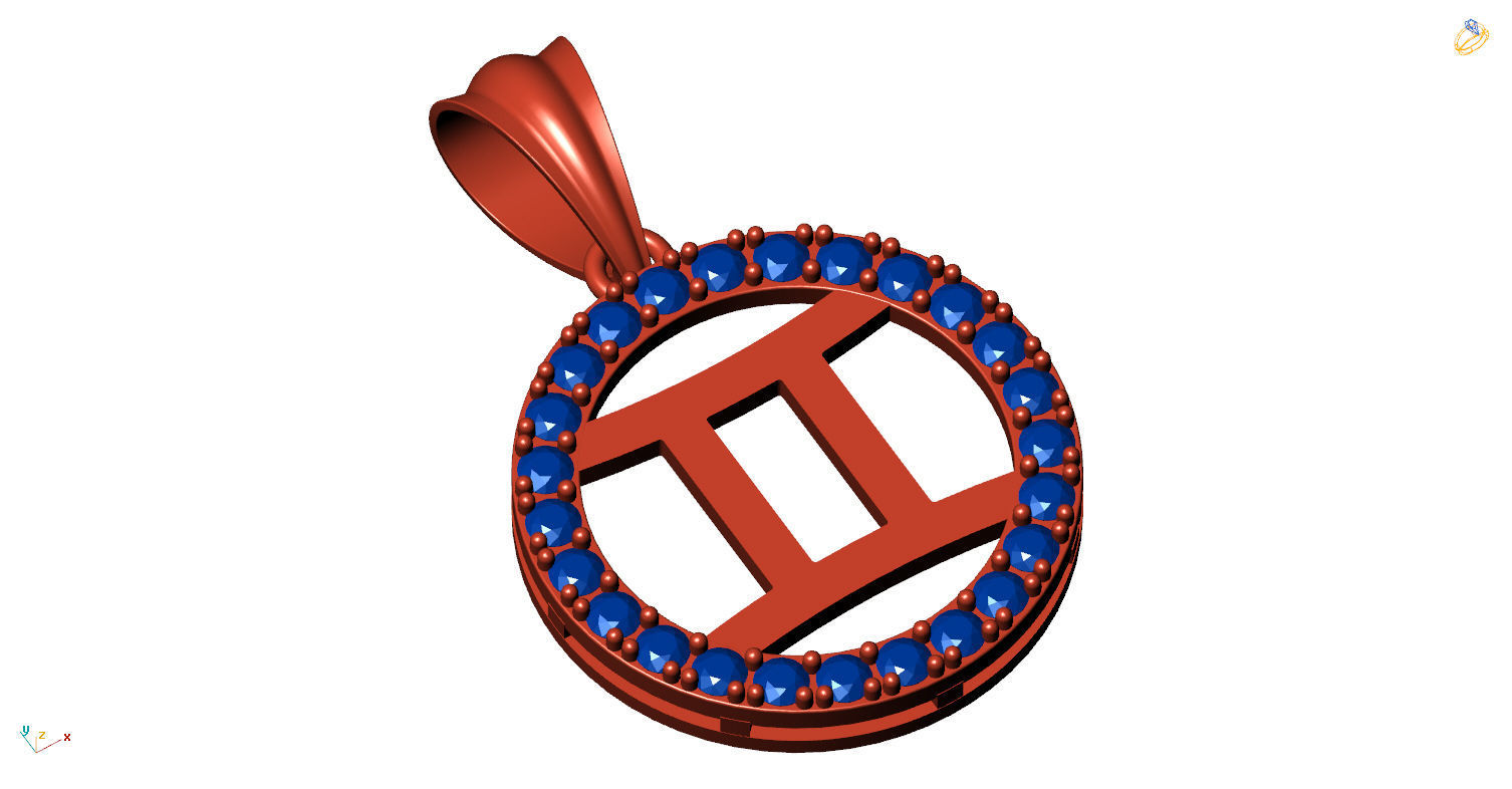Zodiacal Sign Pendents  3D print model_15