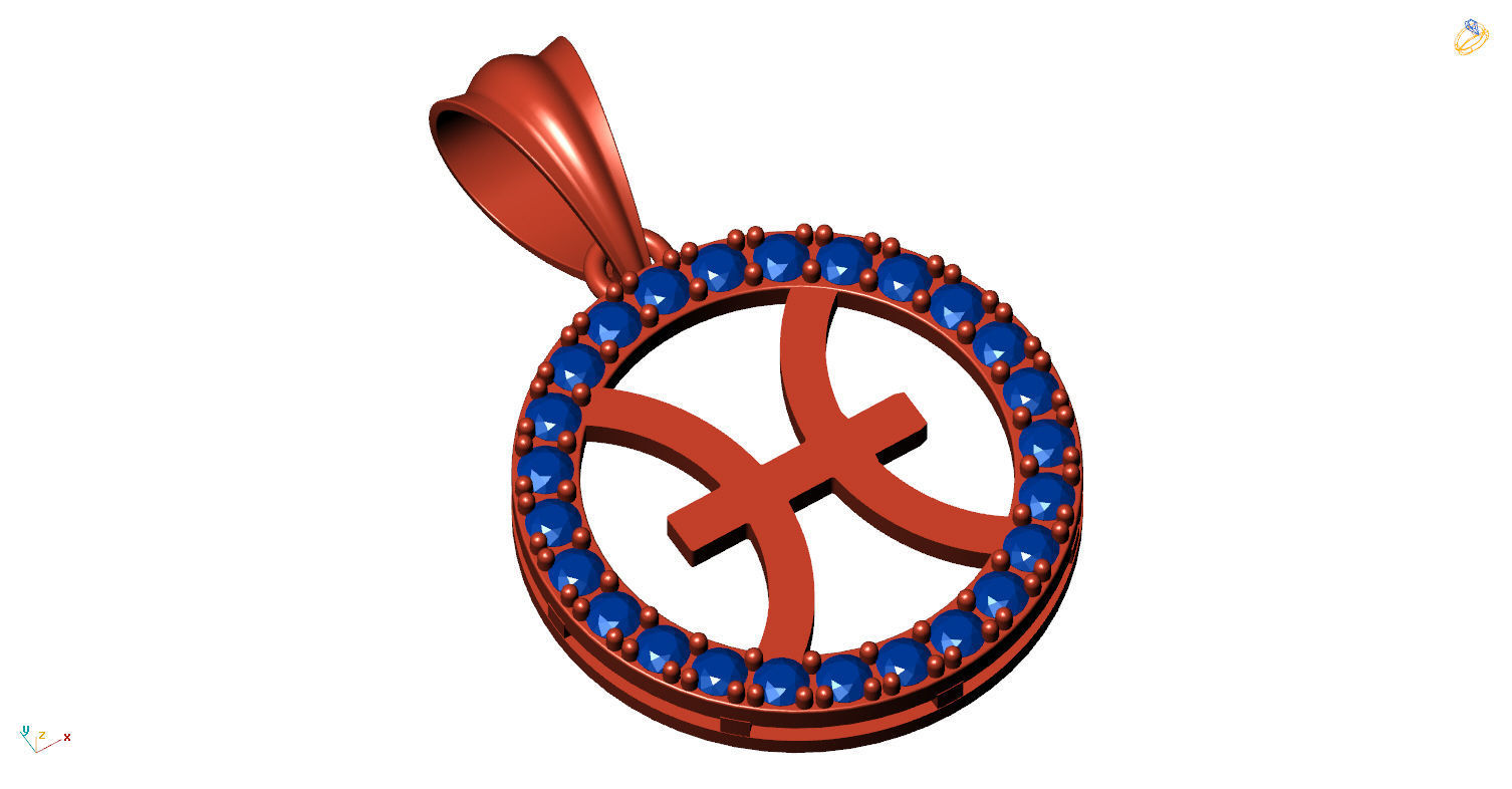 Zodiacal Sign Pendents  3D print model_9