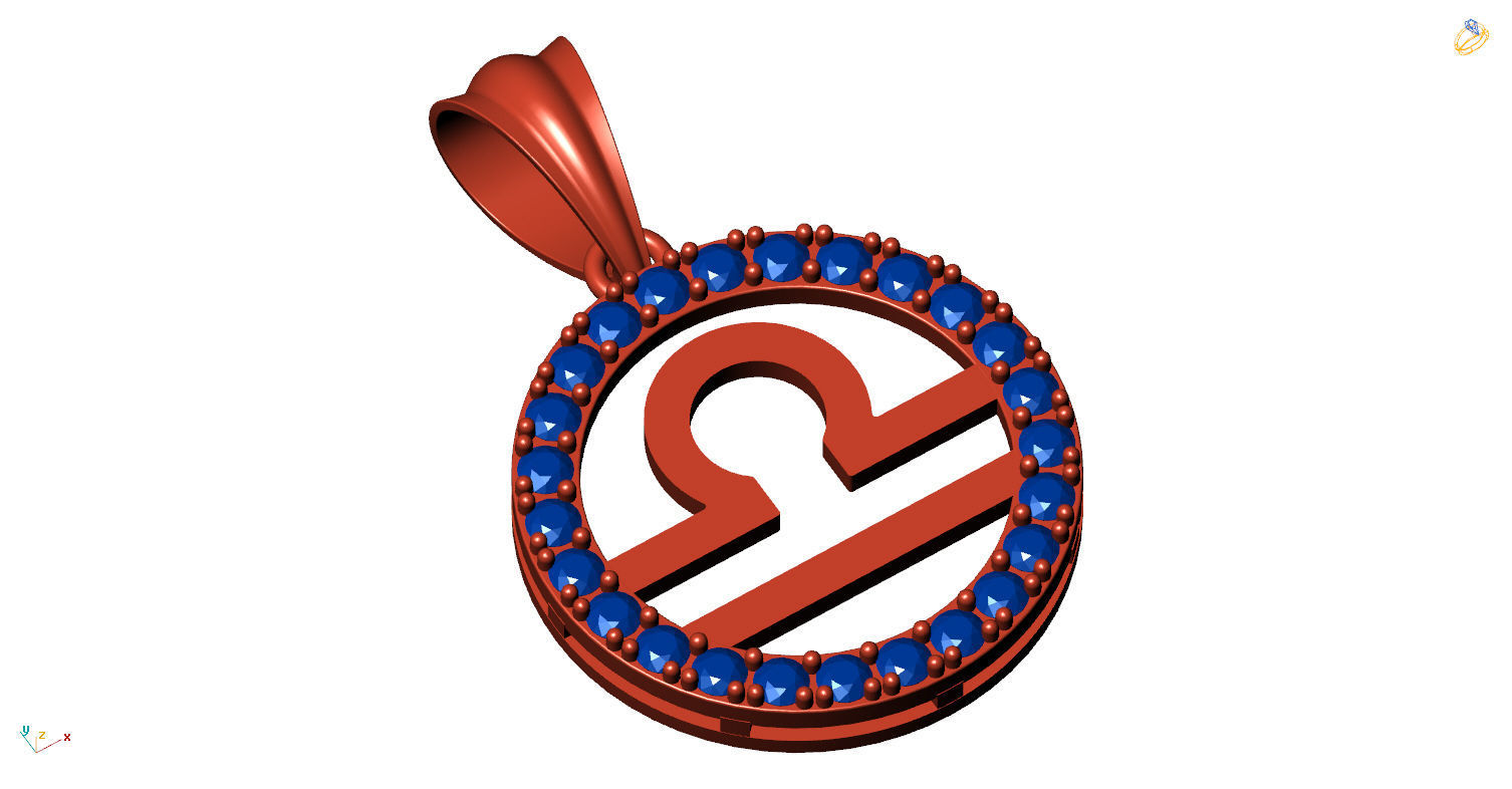 Zodiacal Sign Pendents  3D print model_16