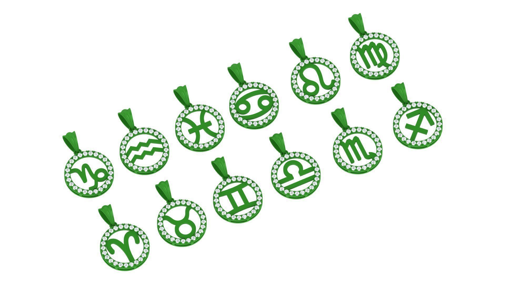 Zodiacal Sign Pendents  3D print model_2
