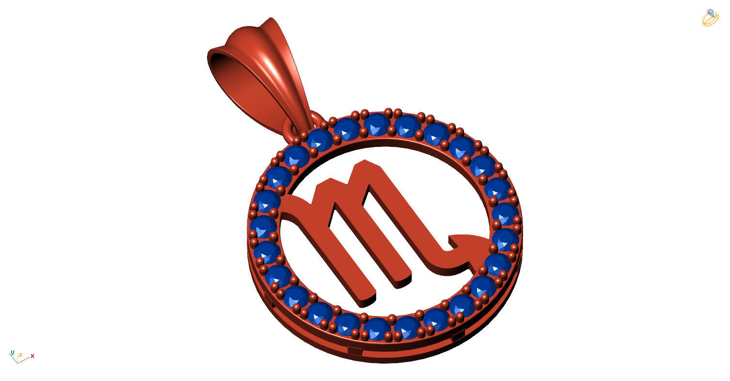 Zodiacal Sign Pendents  3D print model_17