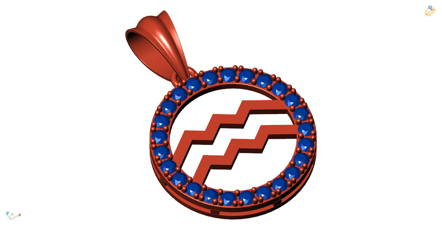 Zodiacal Sign Pendents  3D print model_8