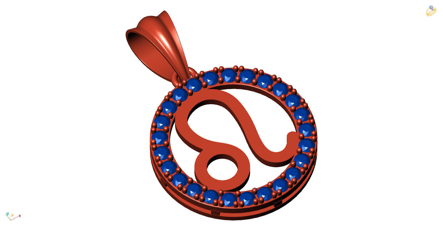 Zodiacal Sign Pendents  3D print model_11
