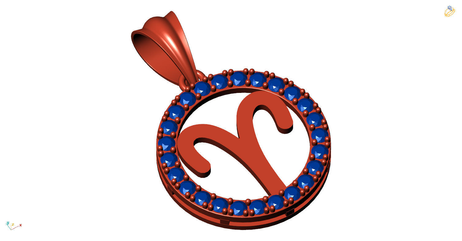 Zodiacal Sign Pendents  3D print model_13