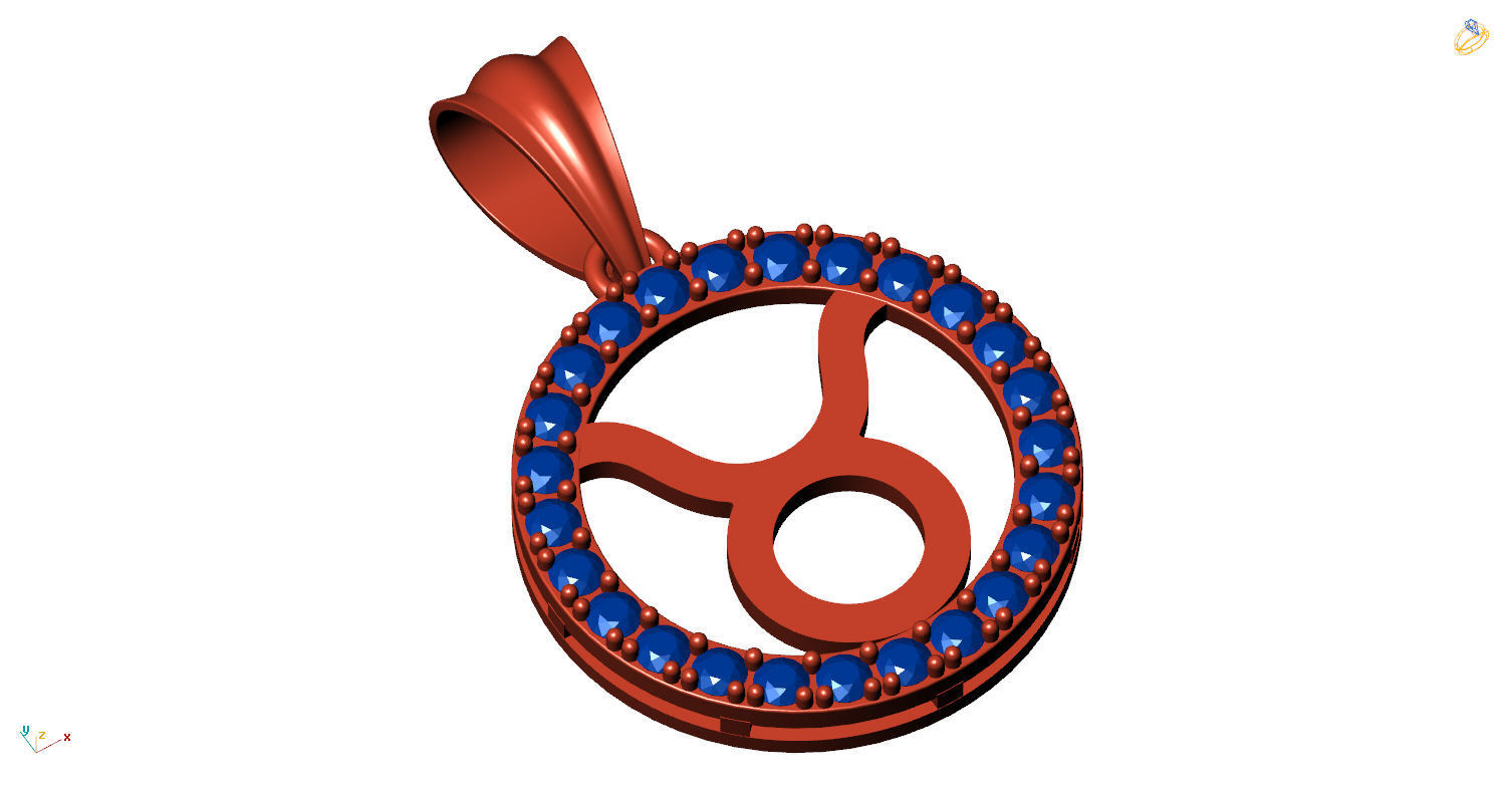 Zodiacal Sign Pendents  3D print model_14