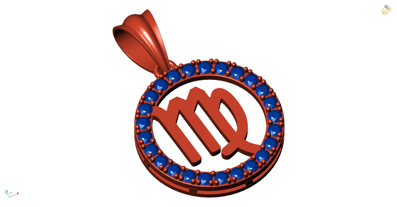 Zodiacal Sign Pendents  3D print model_12