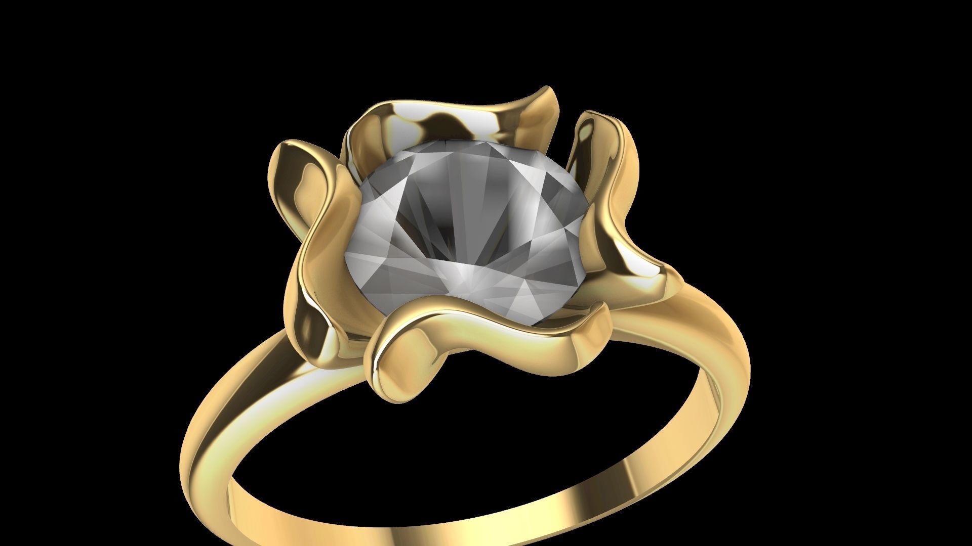 flower petal ring stl verified 3D print model_16