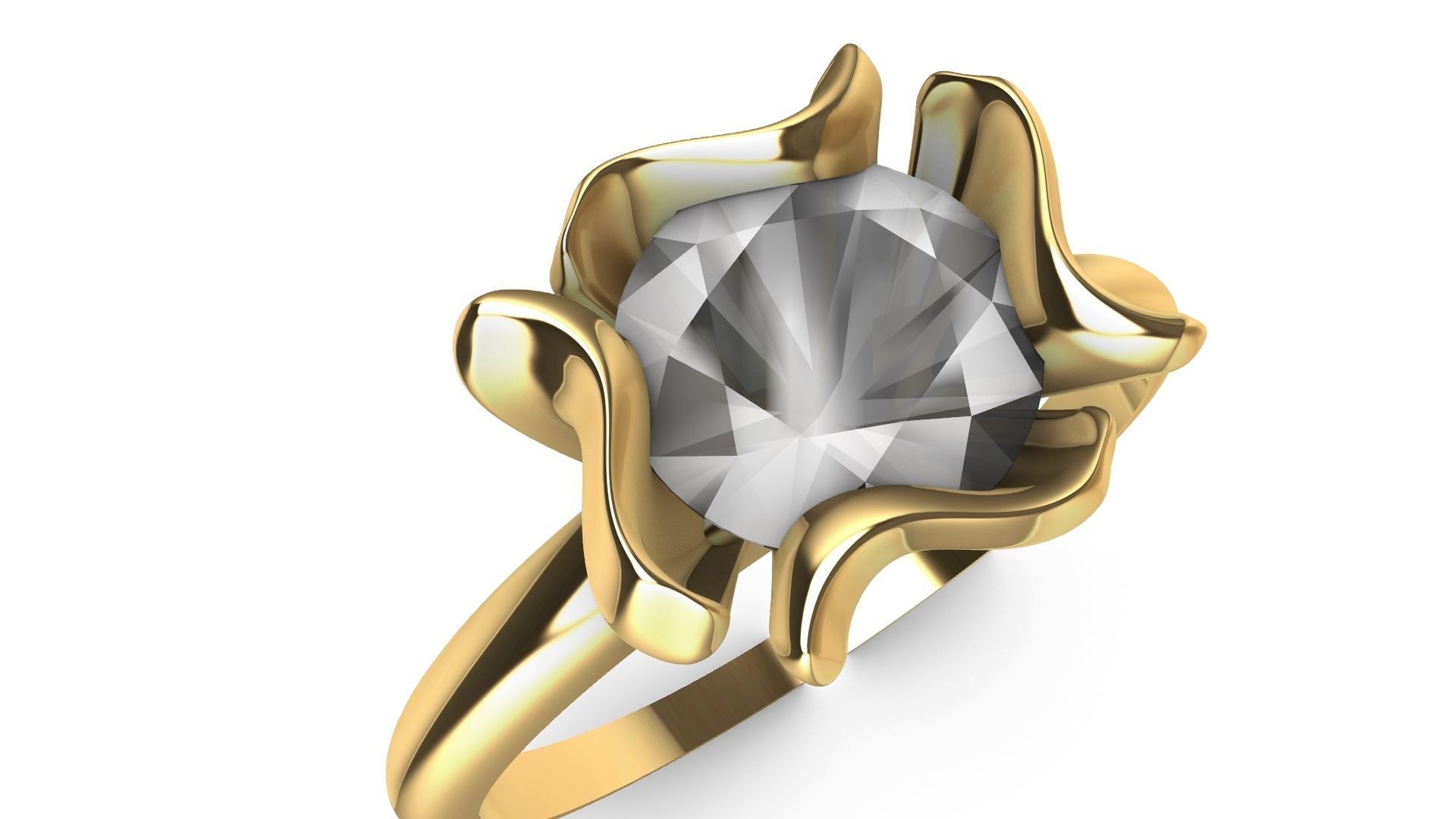 flower petal ring stl verified 3D print model_3