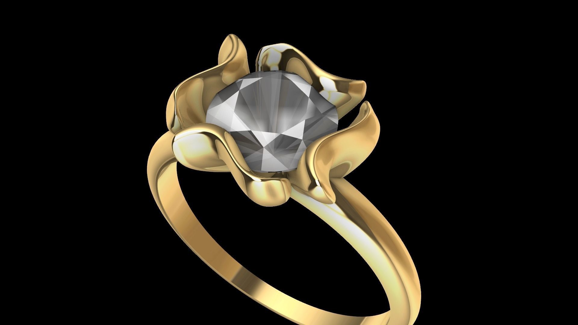 flower petal ring stl verified 3D print model_9