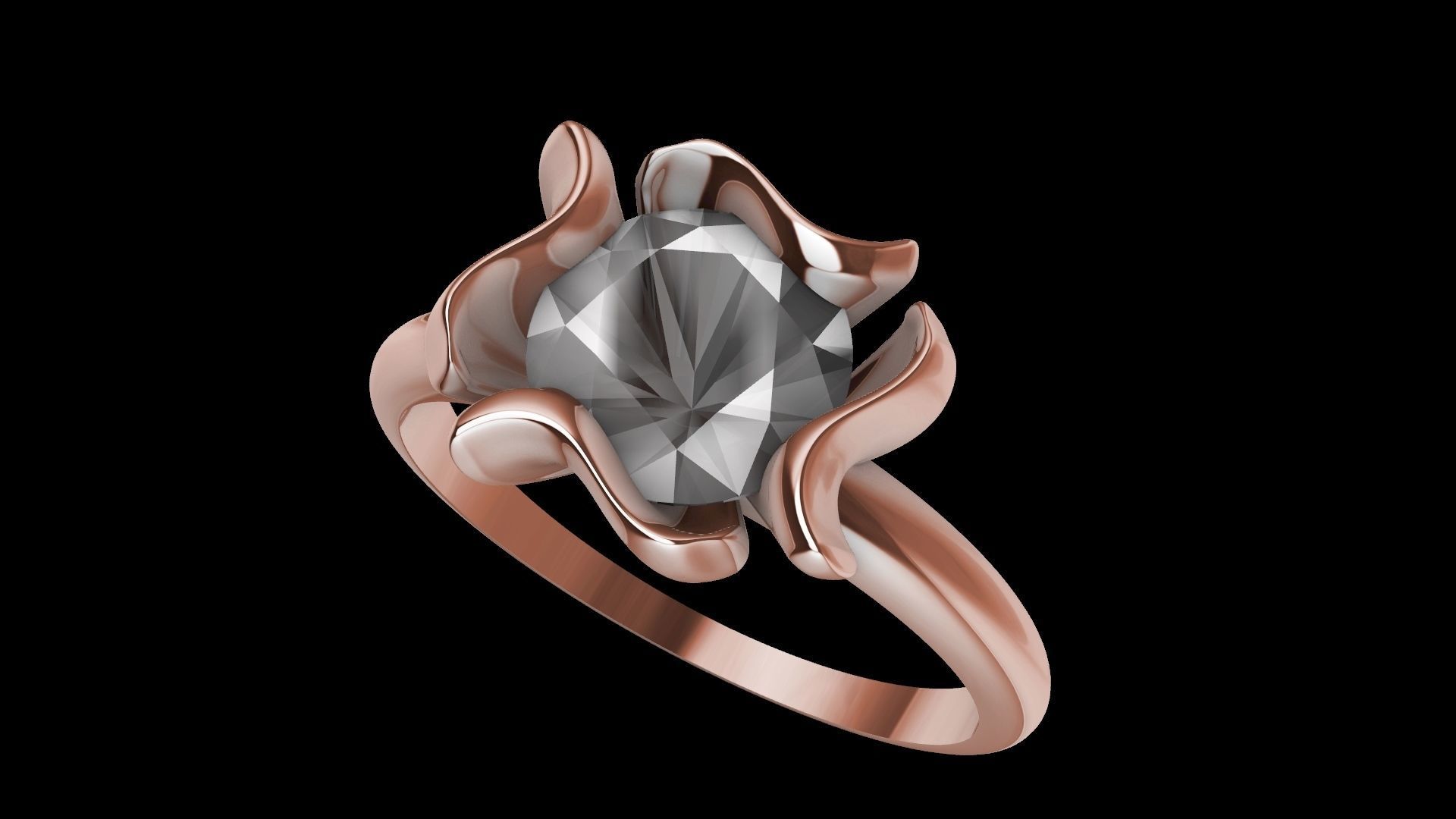 flower petal ring stl verified 3D print model_22