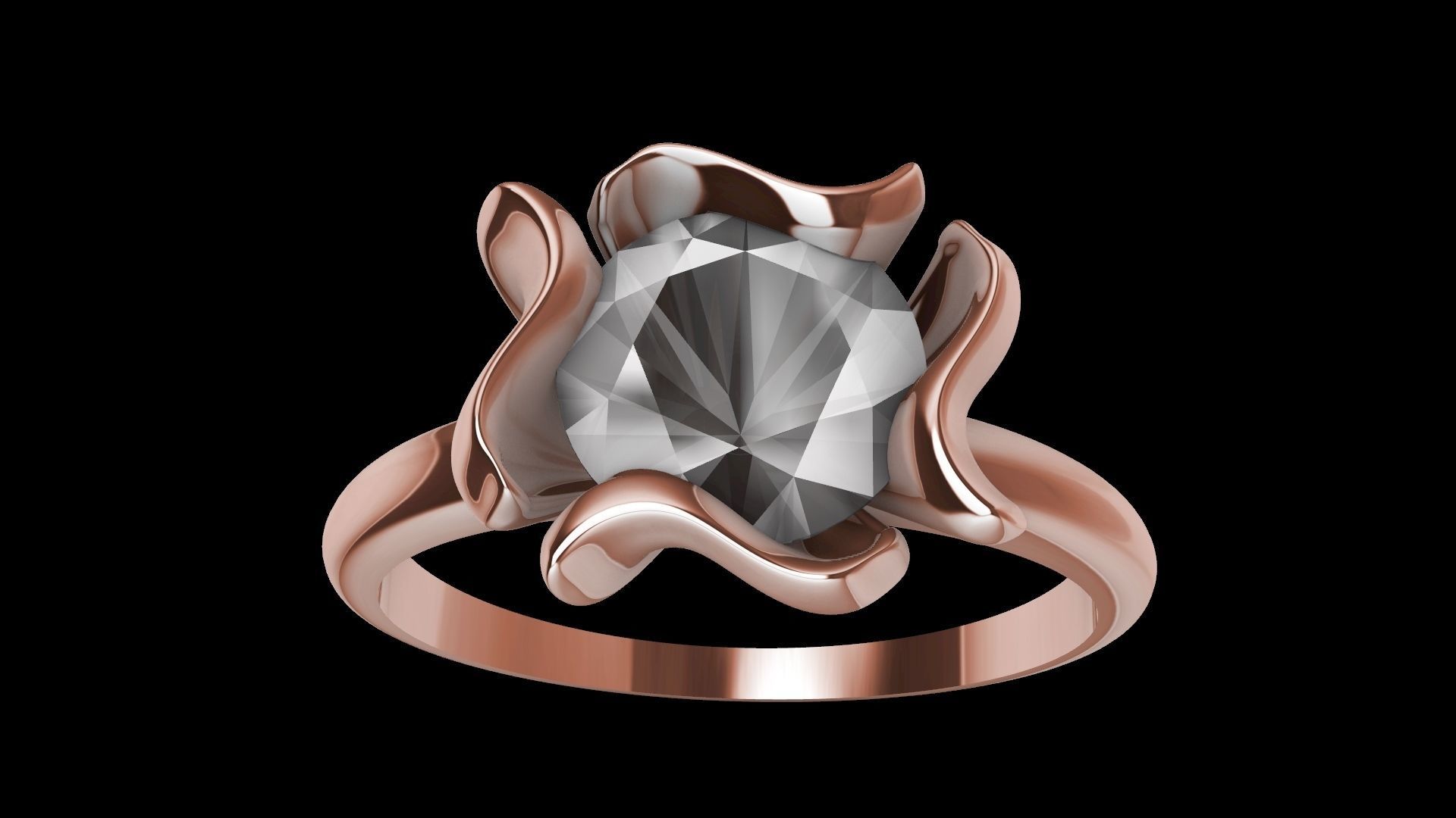 flower petal ring stl verified 3D print model_19
