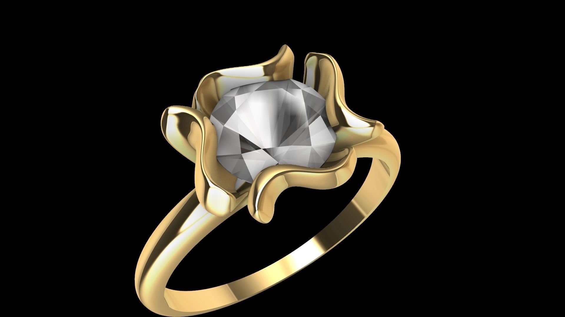 flower petal ring stl verified 3D print model_10