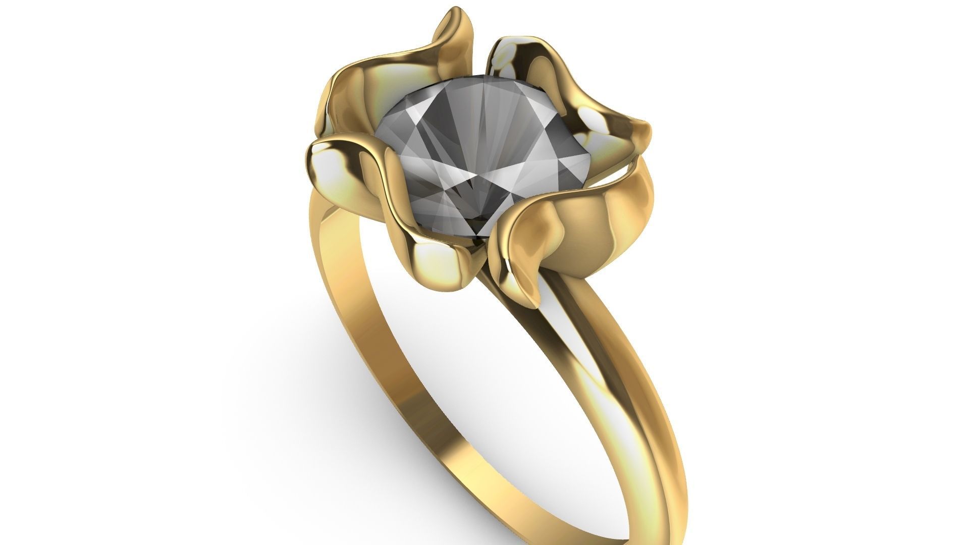 flower petal ring stl verified 3D print model_1