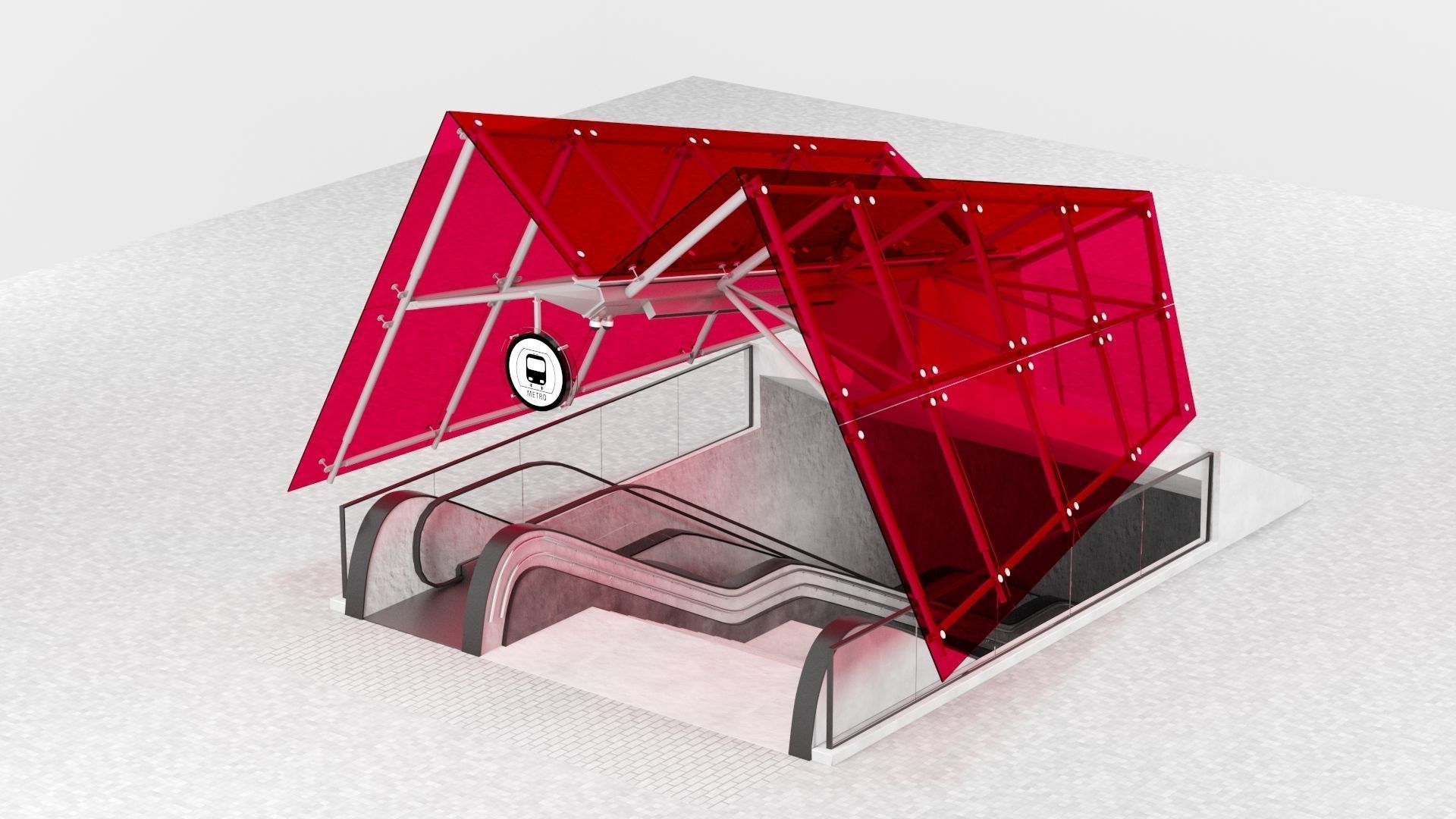 Subway Entarnce 3D model_6