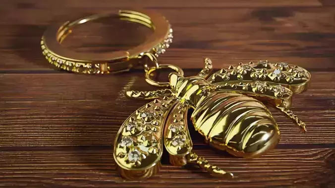 Jewelry Gold Bee Scene