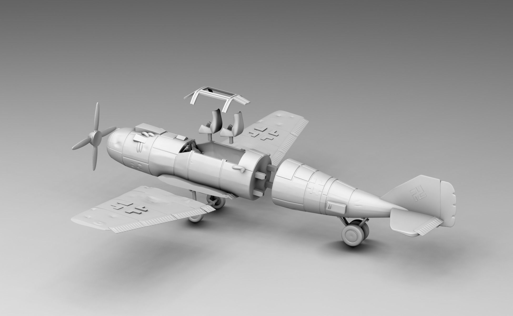 German plane Messerschmitt Bf-109 3D print model_2