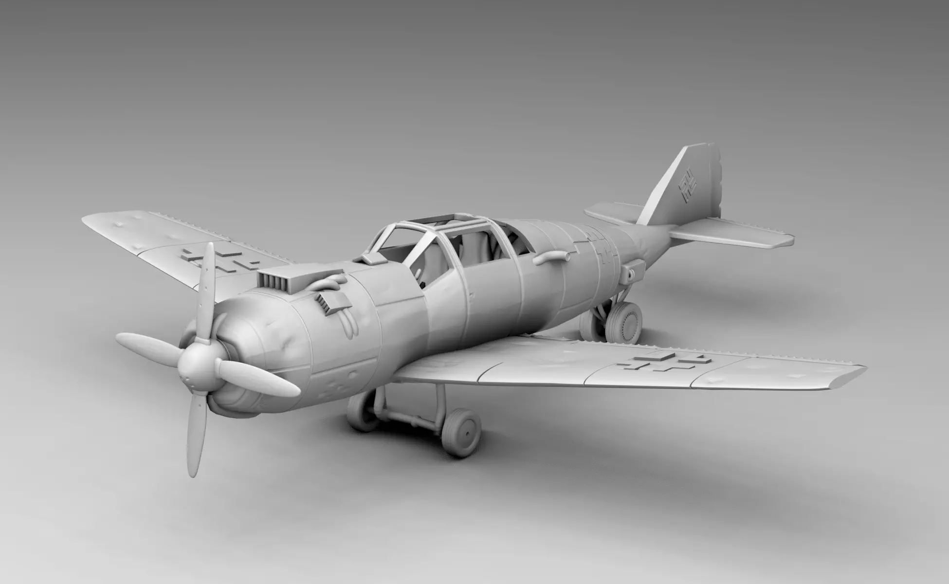 German plane Messerschmitt Bf-109 3D print model_0