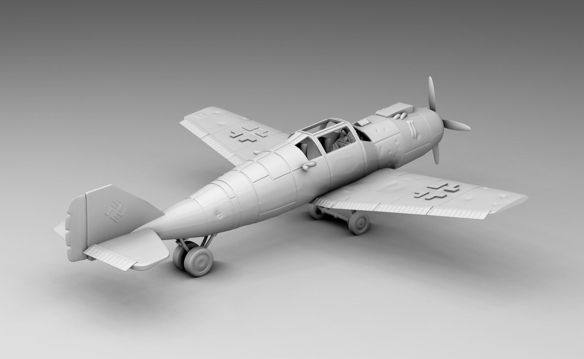 German plane Messerschmitt Bf-109 3D print model_1