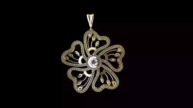 flower diamond pendant stl verified