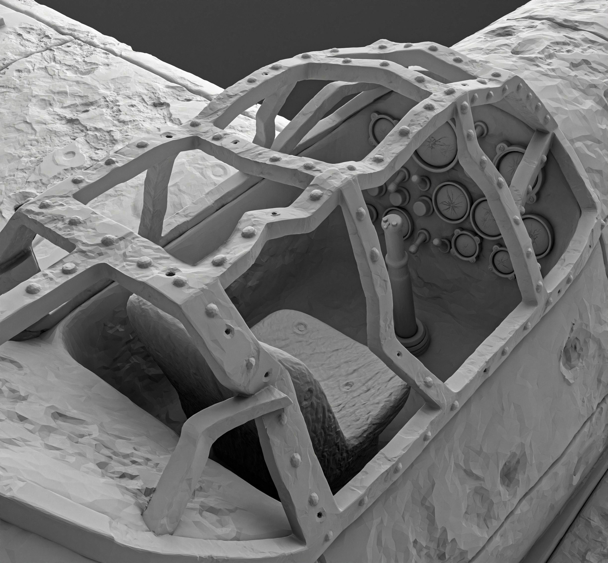 German plane Messerschmitt Bf-109 Broken 3D print model_3