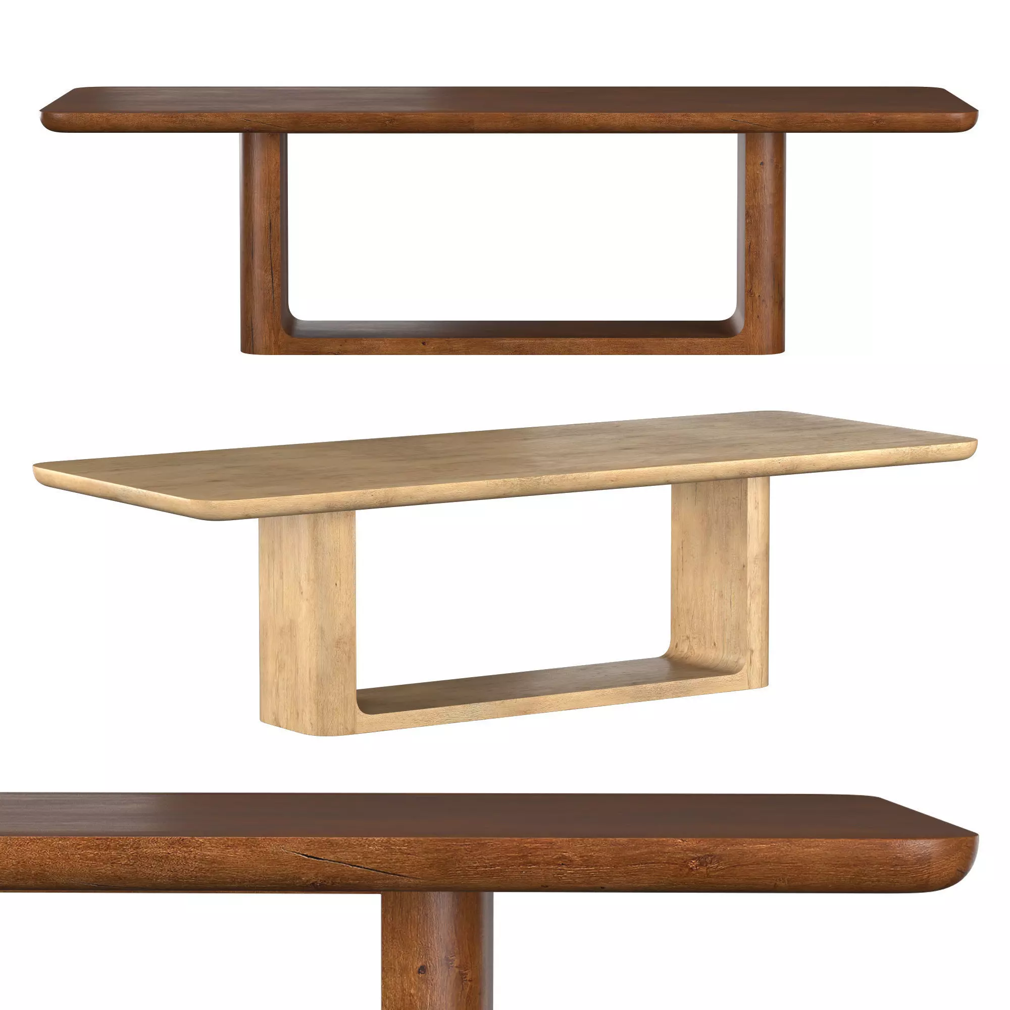 OSLO OPEN RECTANGULAR DINING TABLE 3D model_0