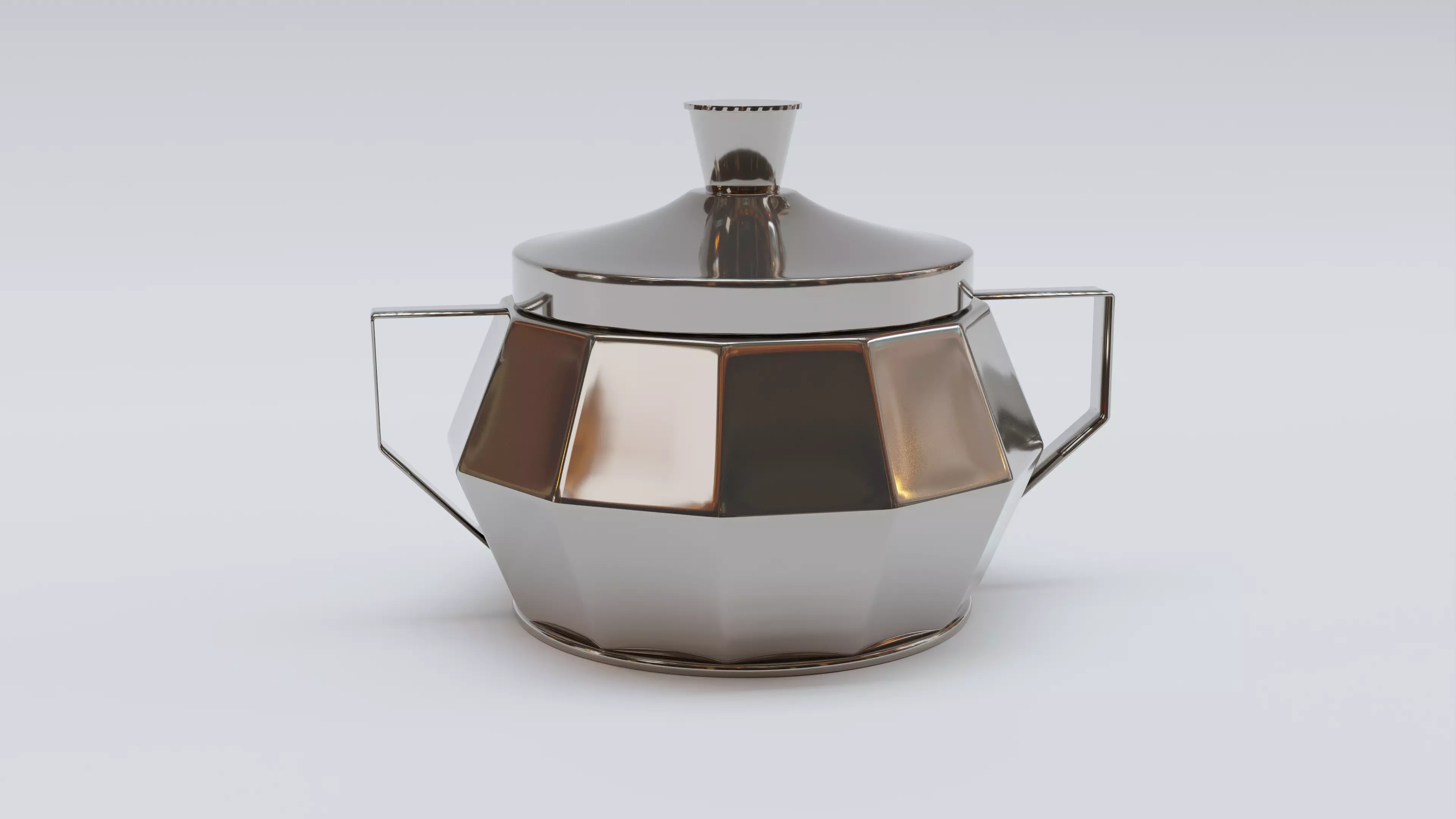 Sugar Bowl Art Deco Silver Plated 1930s Free 3D model