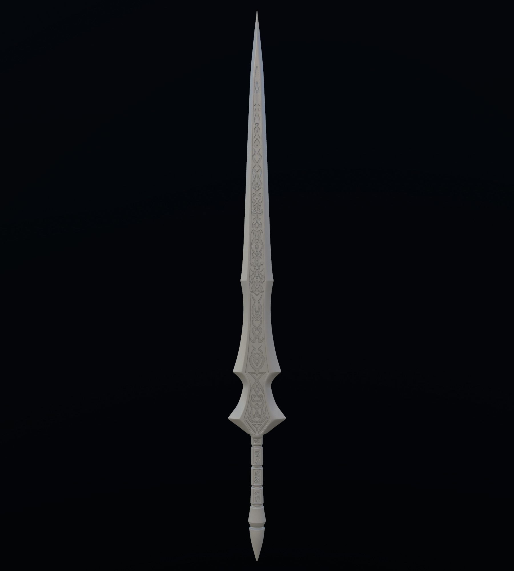 Handpainted Fantasy Sword Low-poly 3D model_6