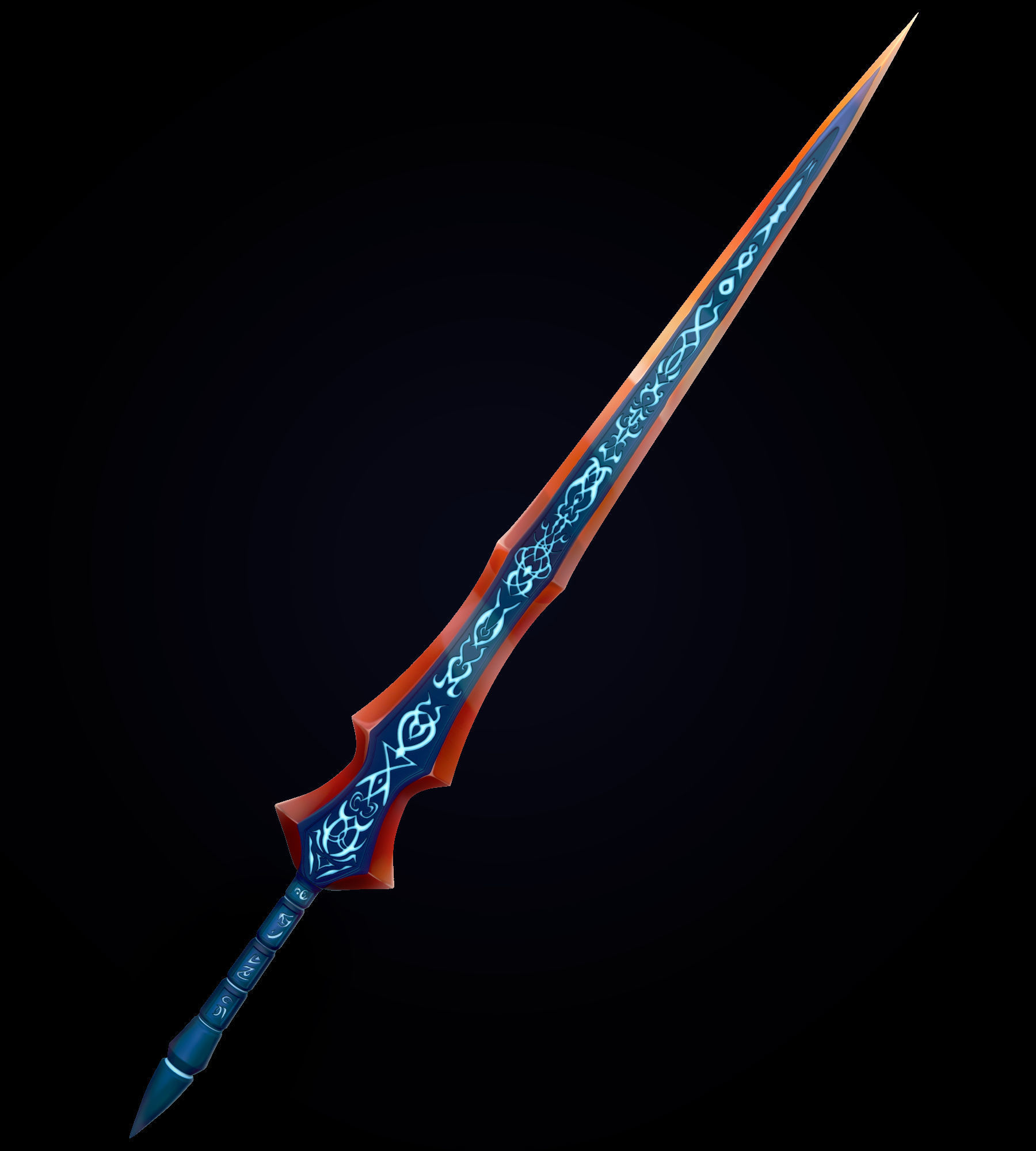 Handpainted Fantasy Sword Low-poly 3D model_2