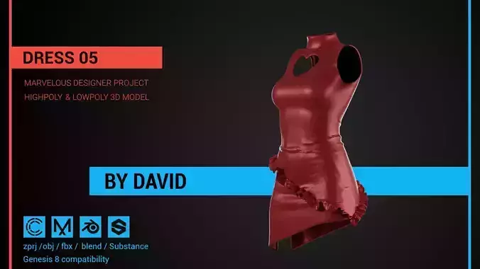 Dress 05   Marvelous Designer CLO project