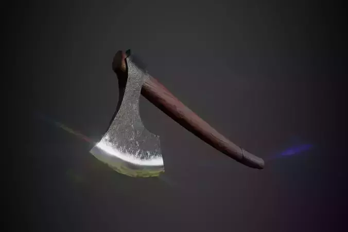 Baltic Viking axe Low-poly 3D model