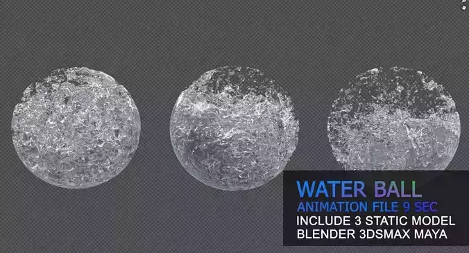 Water Ball Splash Animation 3D model