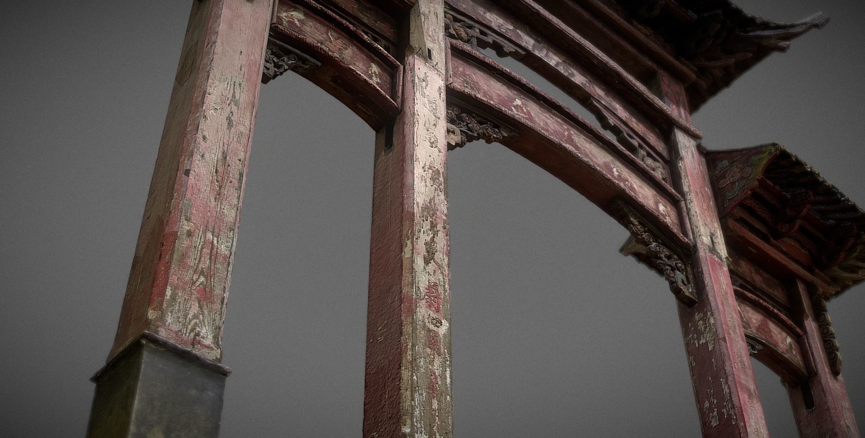 Chinese Wooden Door  1906 Low-poly 3D model_5