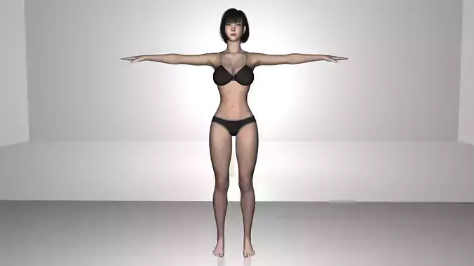 Female character woman full body bikini 3D model
