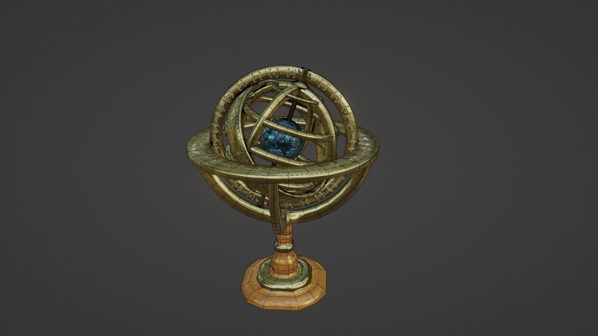 Armillary Sphere Low-poly 3D model_13