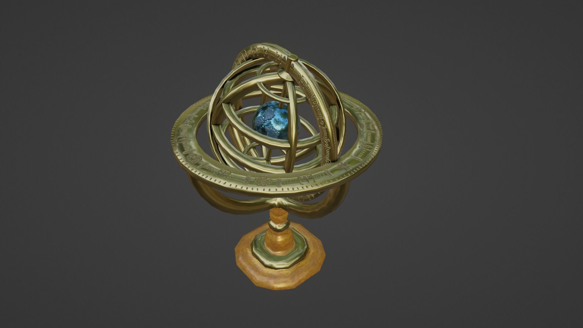 Armillary Sphere Low-poly 3D model_9