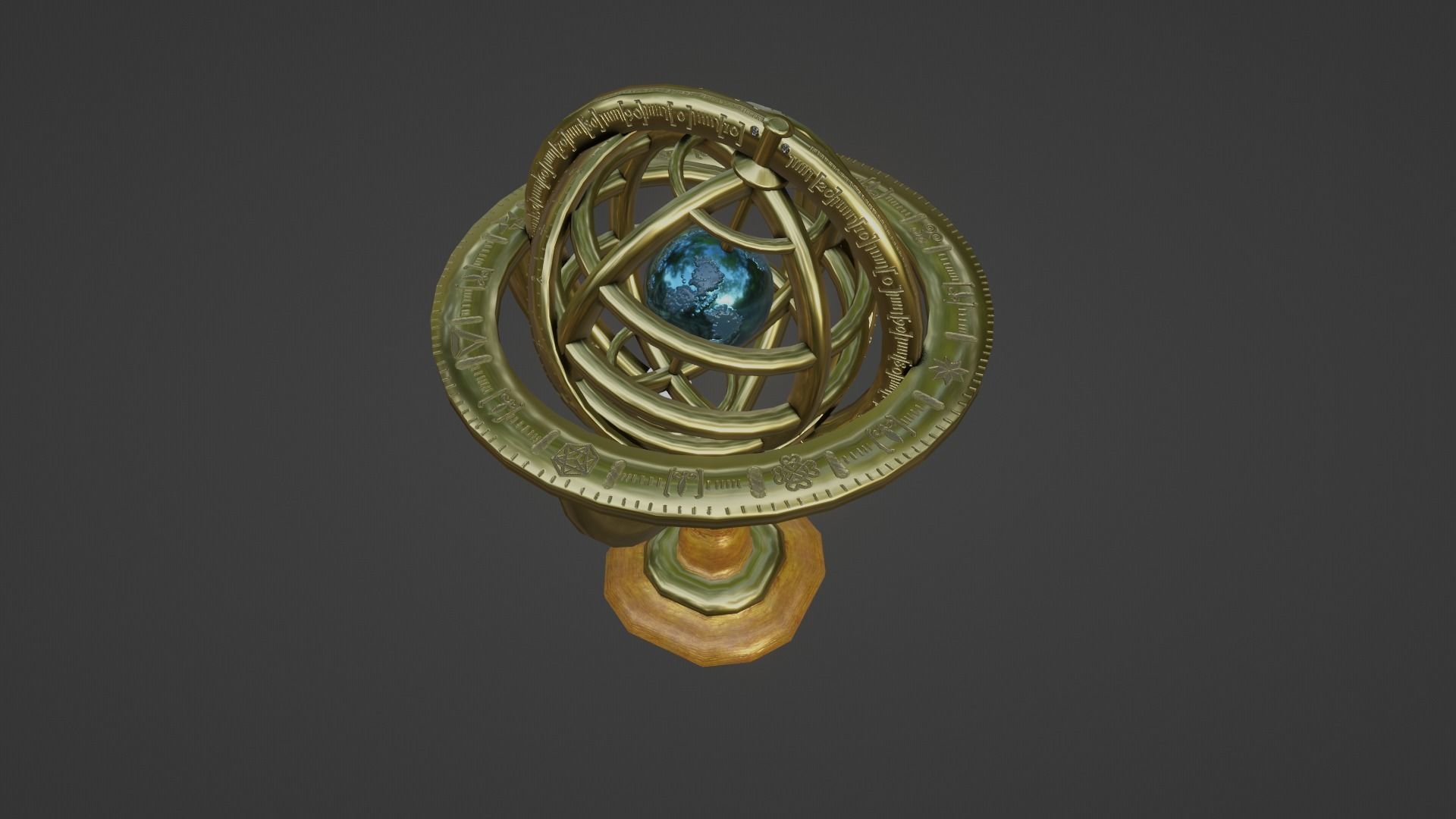 Armillary Sphere Low-poly 3D model_4