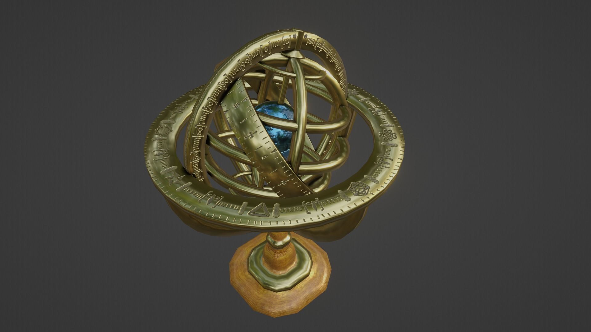 Armillary Sphere Low-poly 3D model_12