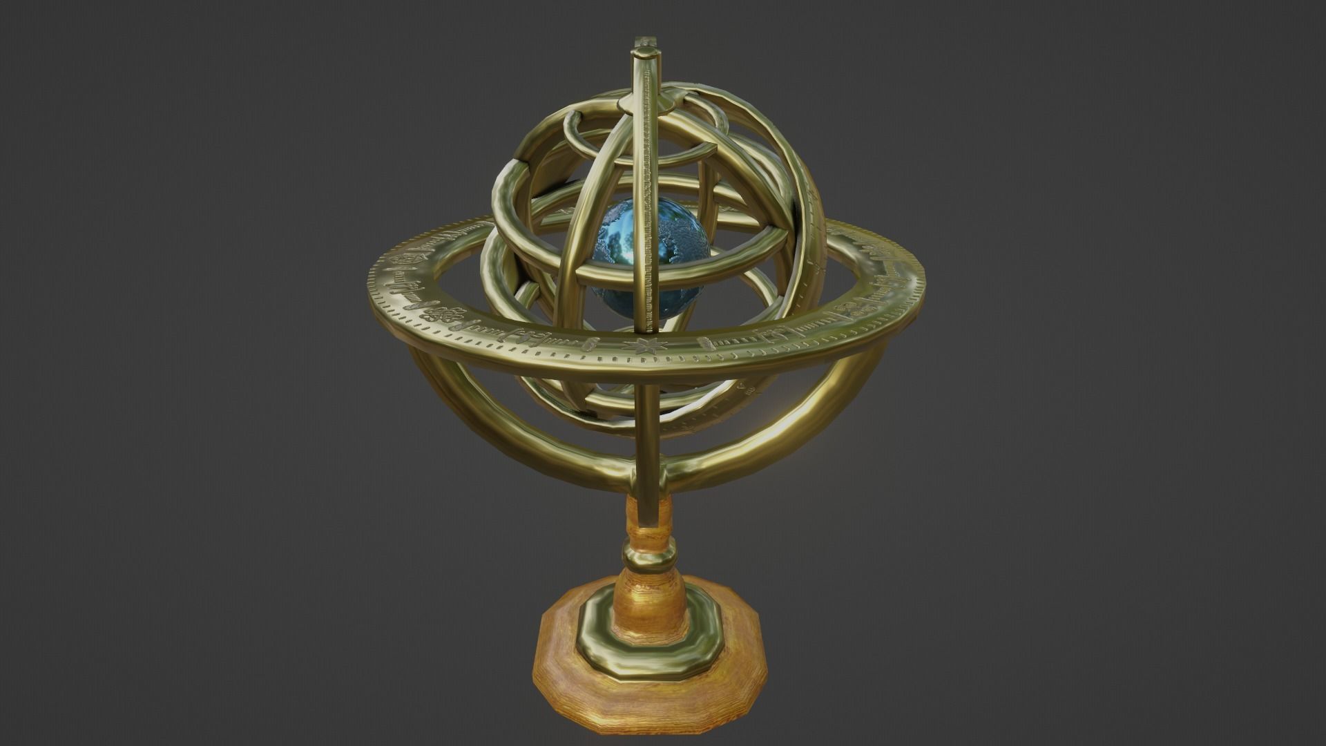 Armillary Sphere Low-poly 3D model_2