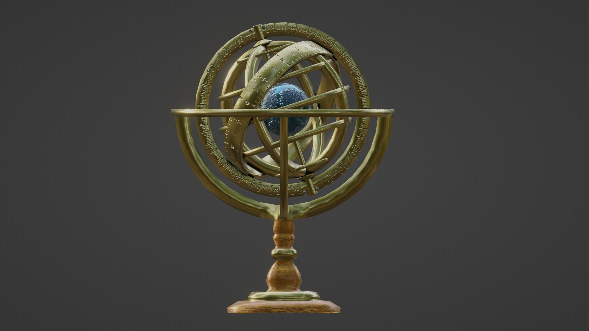 Armillary Sphere Low-poly 3D model_11