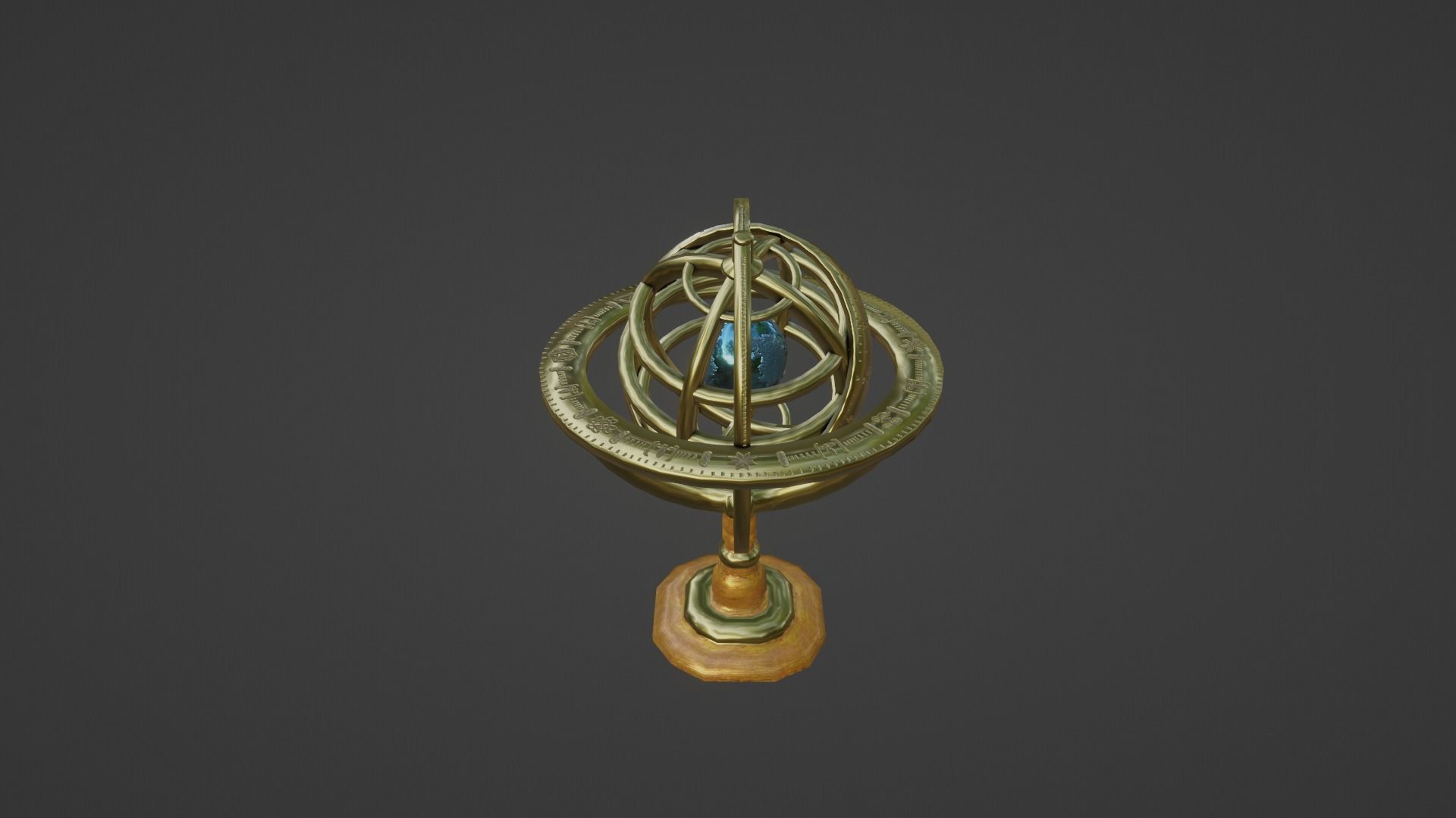 Armillary Sphere Low-poly 3D model_8