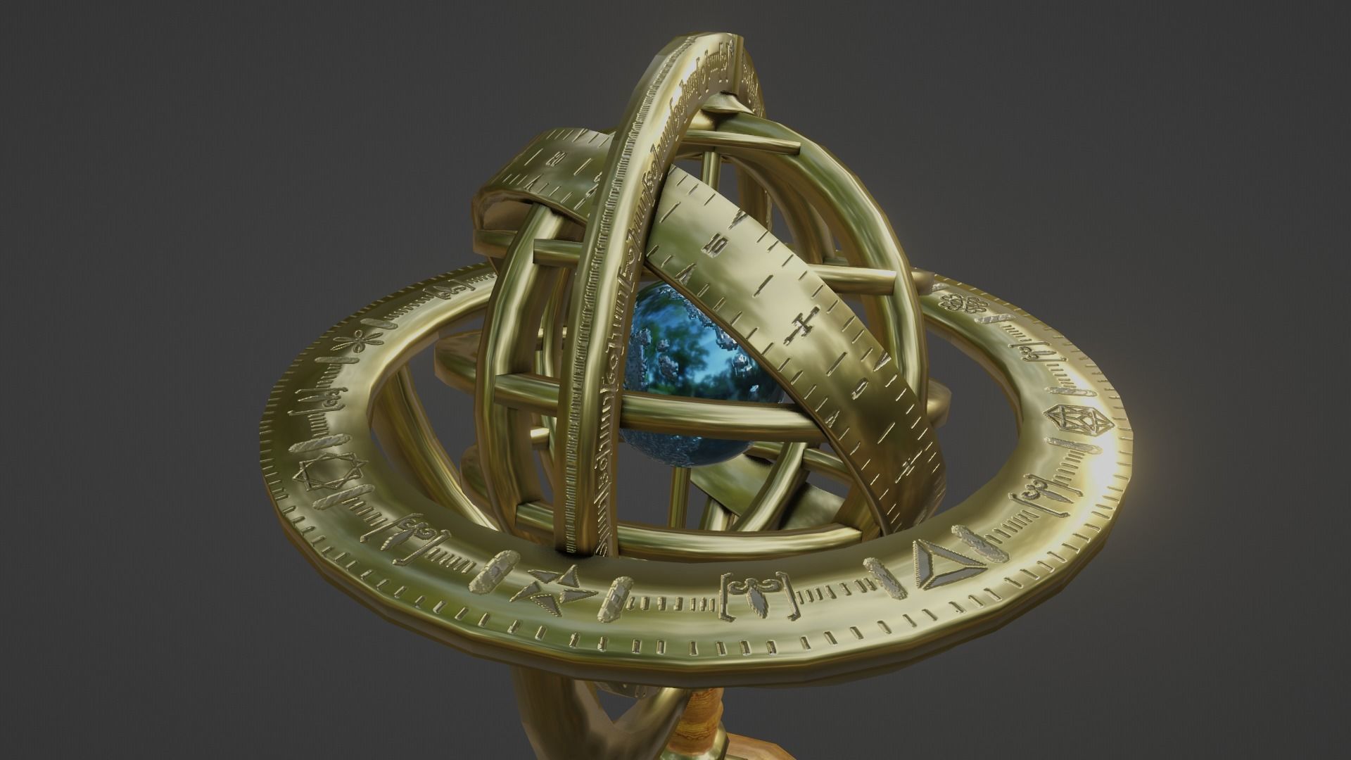 Armillary Sphere Low-poly 3D model_7