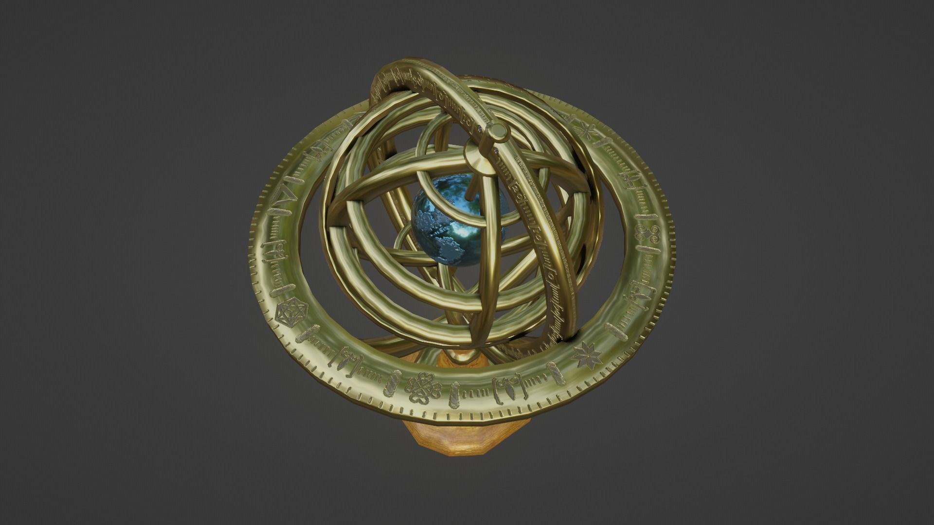 Armillary Sphere Low-poly 3D model_10
